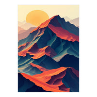 Dramatic Abstract Mountain Sunset Art (Print Only)