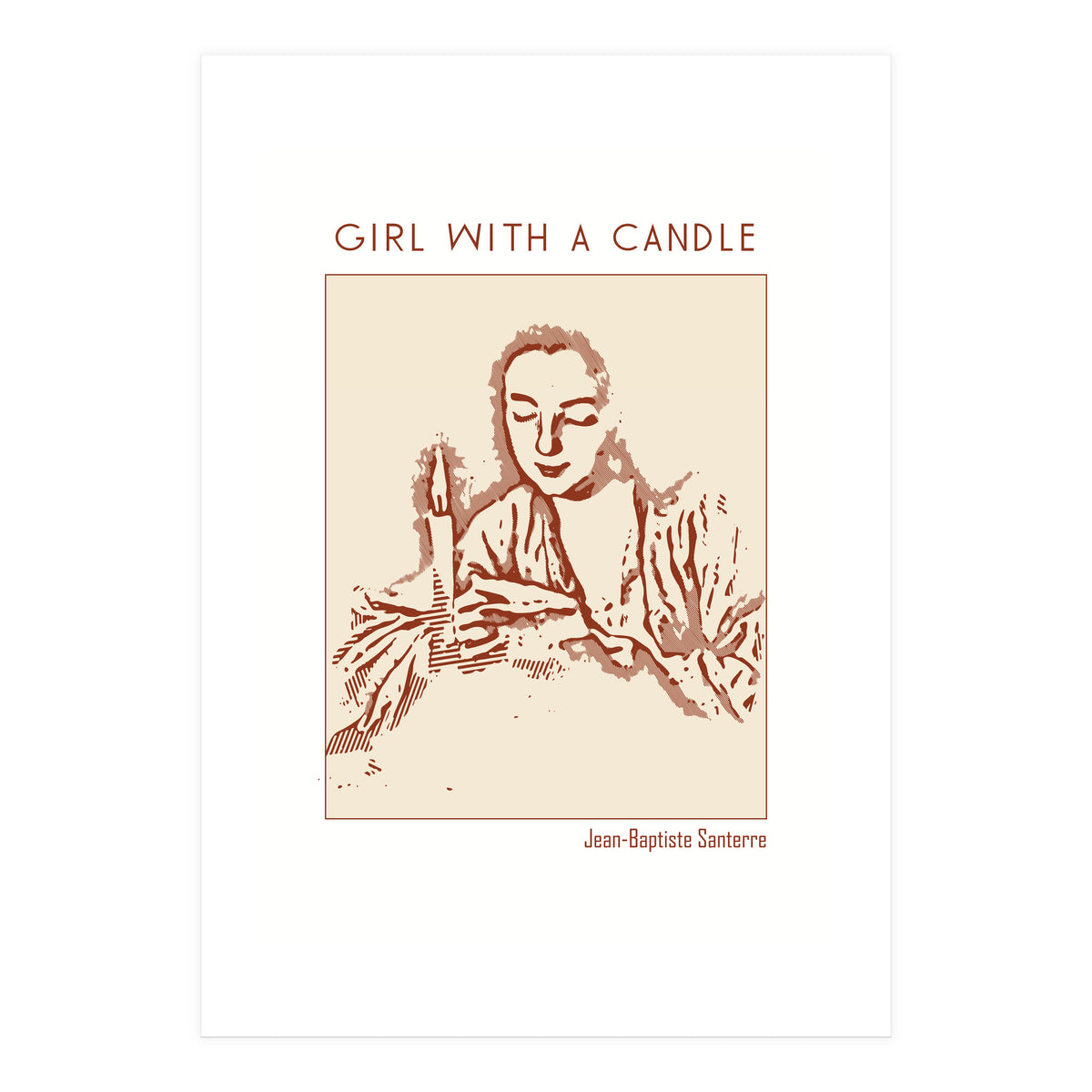 Girl With A Candle – Jean Baptiste Santerre (Print Only)