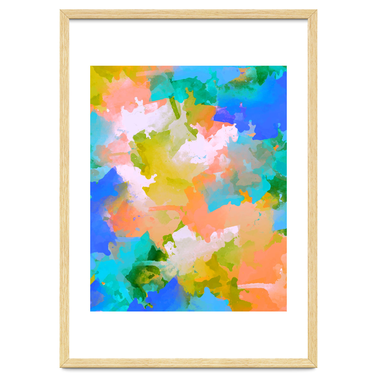 The Power Of Faith, Abstract Watercolor Painting, Pastel Bohemian Colorful Eclectic, Blush Sky 70s Playful