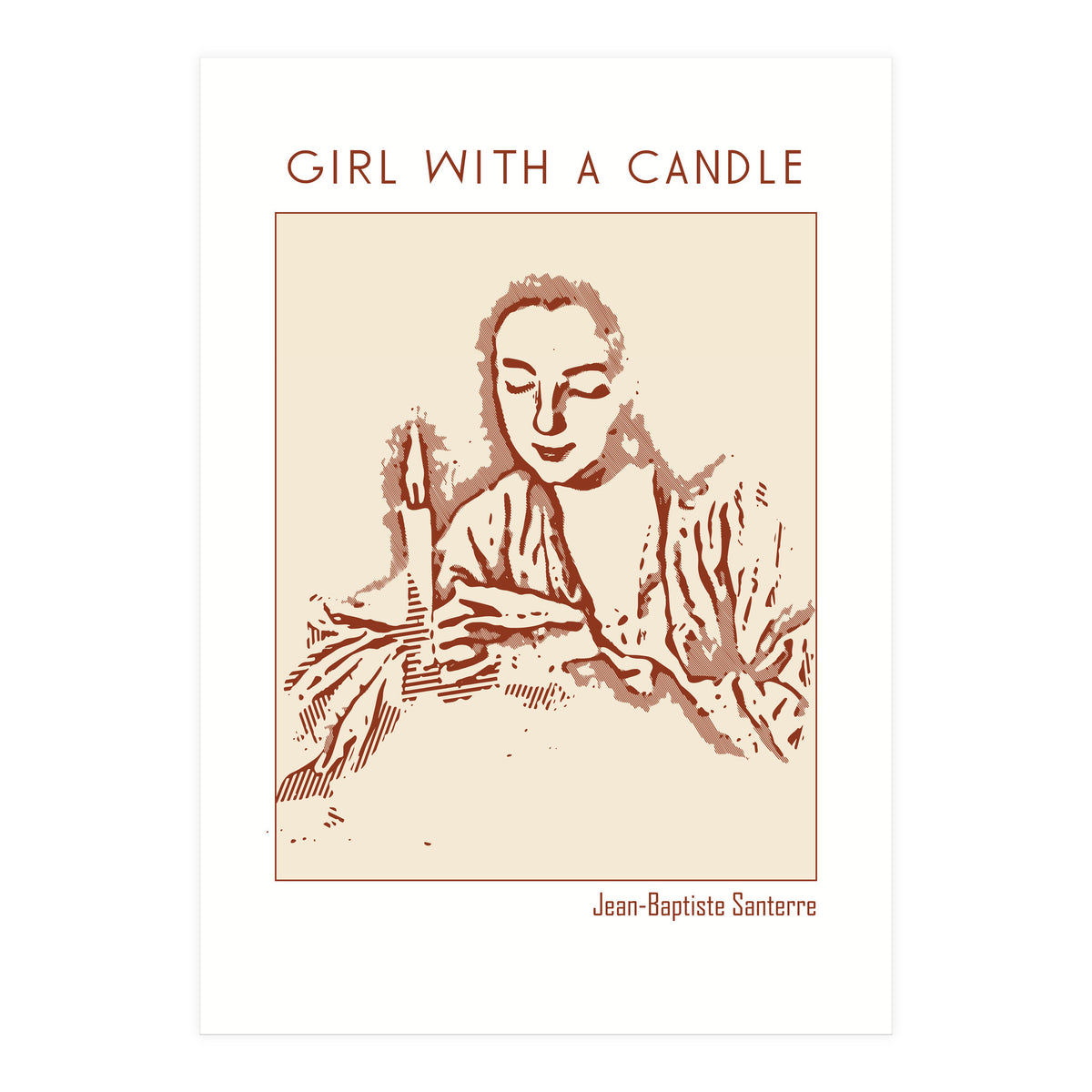 Girl With A Candle – Jean Baptiste Santerre (Print Only)