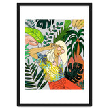 Spring Break, Tropical Bohemian Travel Line Art, Woman Fashion Palm Forest Jungle Watercolor Nature thumbnail