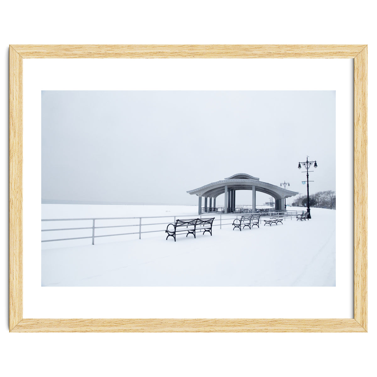 Benches in the Winter seascape