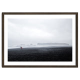 Family walking on the black sand beach - Iceland thumbnail