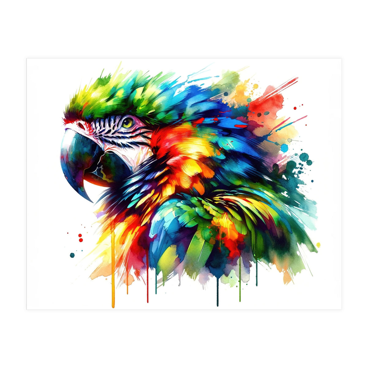 Vibrant Tropical Parrot Portrait (Print Only)