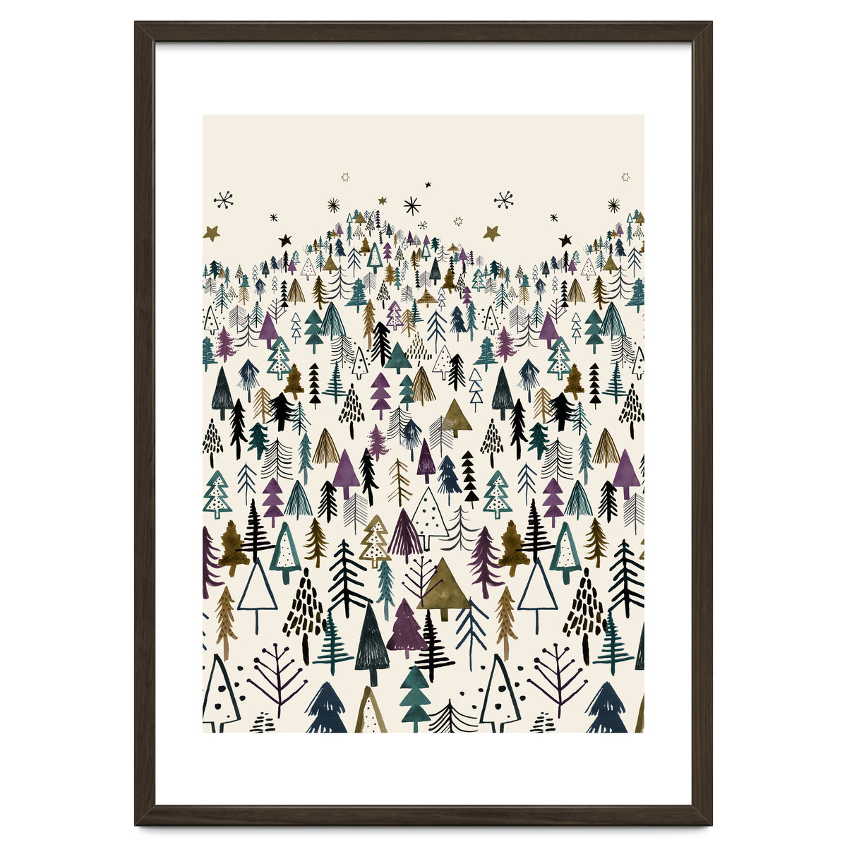 Mountain Forest Trees Winter