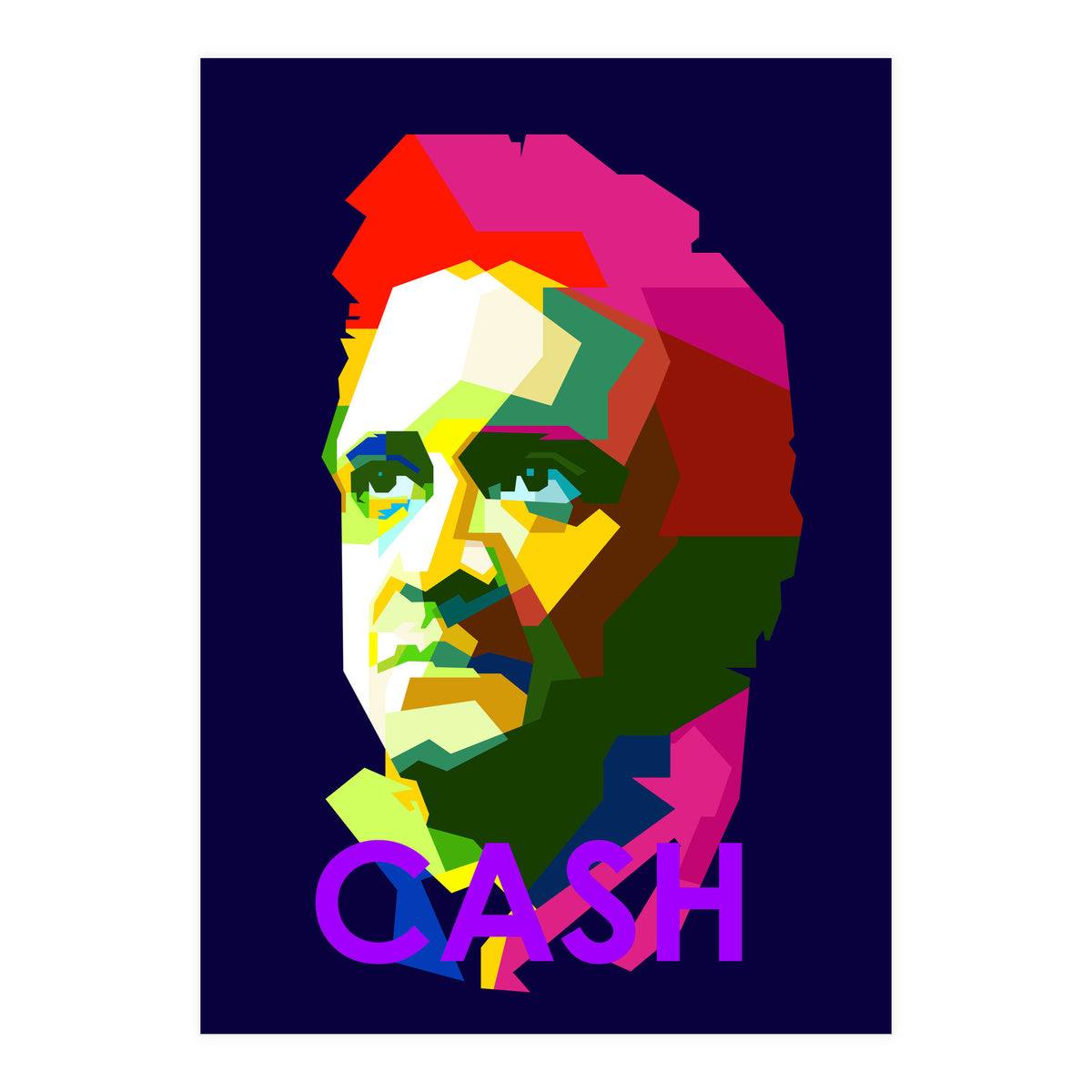 Johnny Cash Country Singer Pop Art WPAP (Print Only)