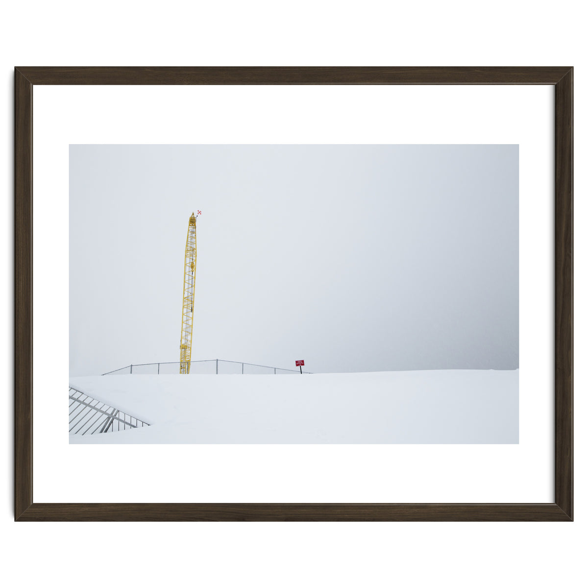 Construction Crane in the Winter Seascape