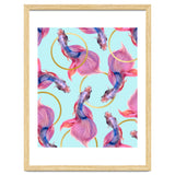HullaHoops, Eclectic Colorful Fish Graphic Design, Animals Gold Rings Surrealism Quirky thumbnail