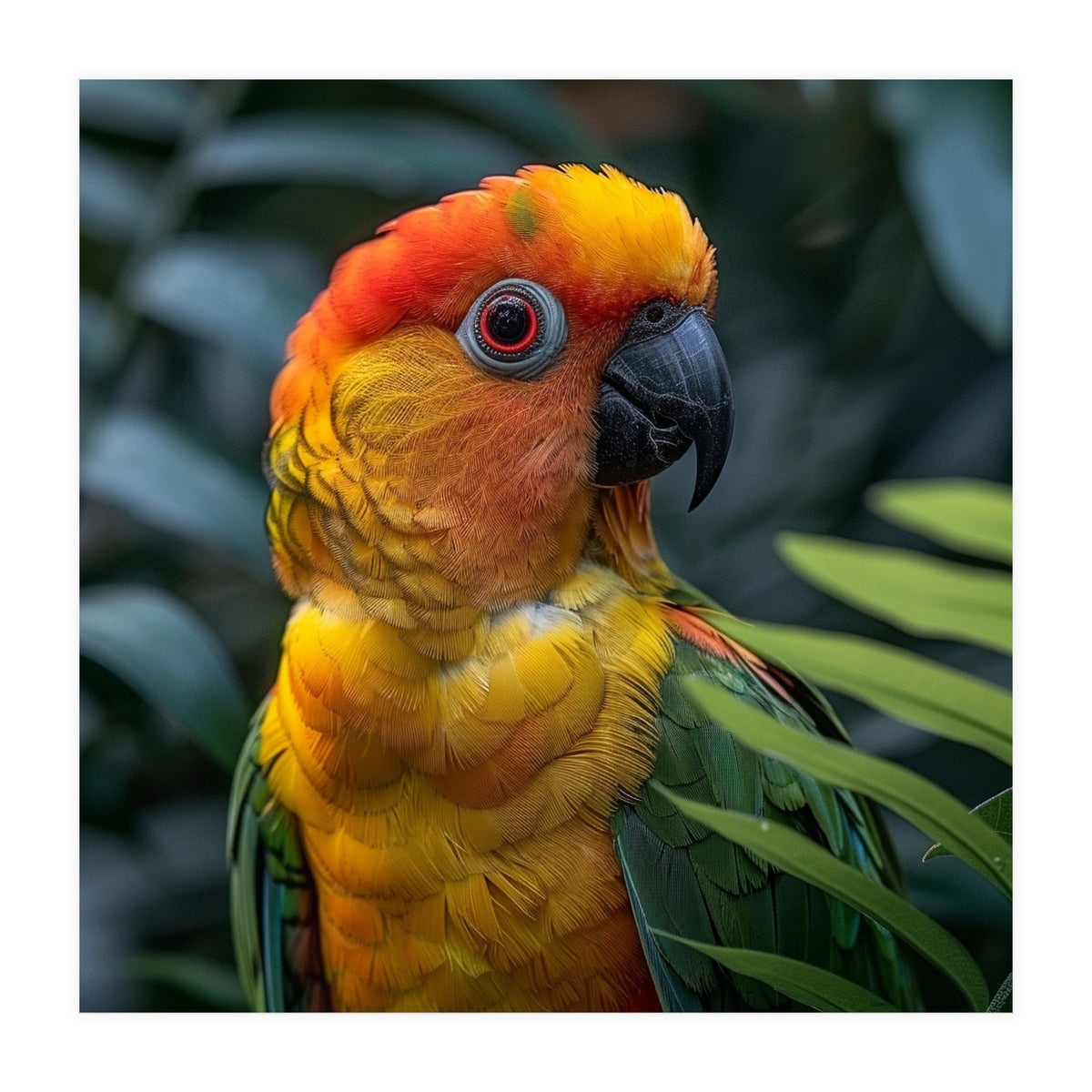 Close Up Of A Colorful Sun Conure Parrot (Print Only)