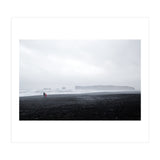 Family walking on the black sand beach - Iceland  (Print Only) thumbnail