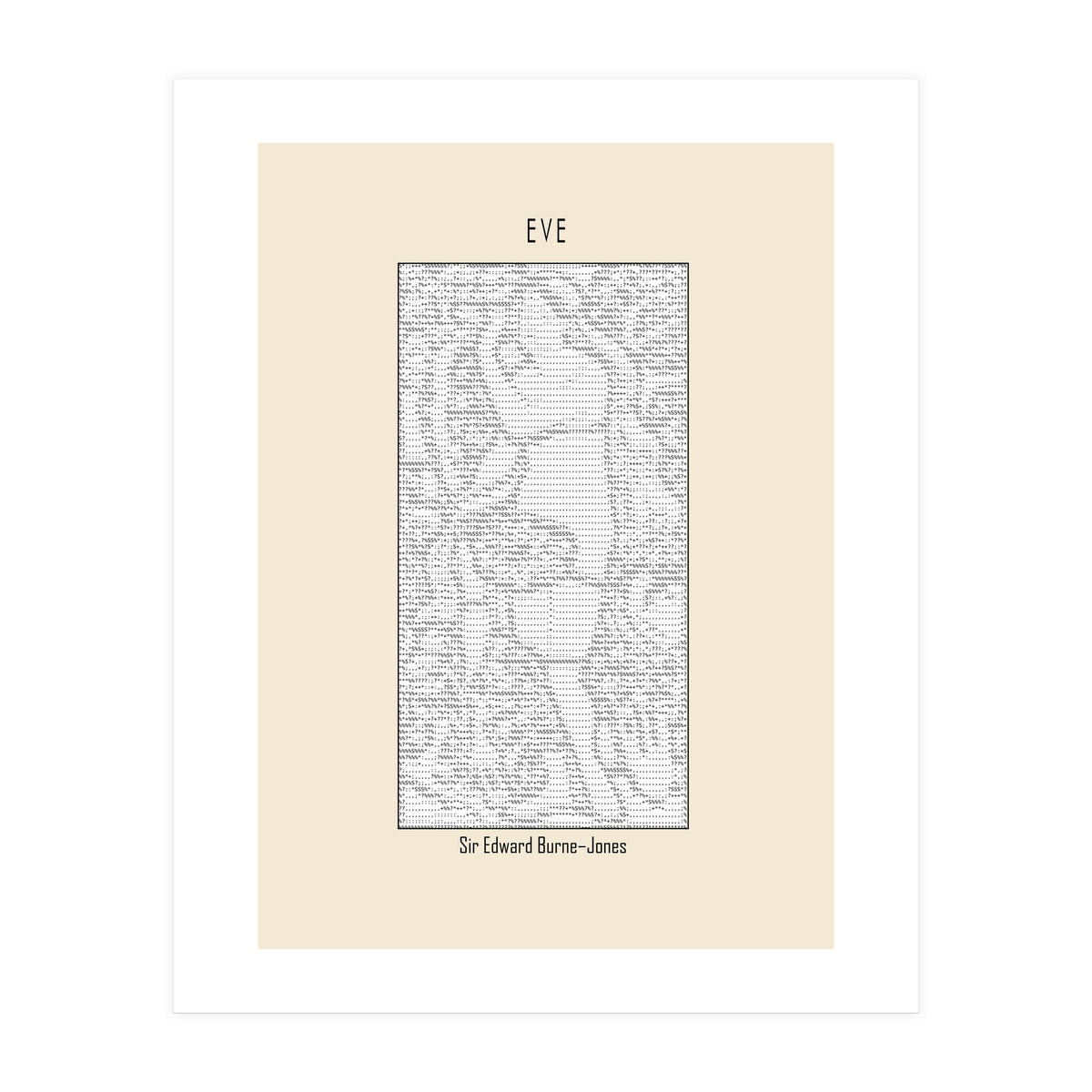 Eve – Sir Edward Burne–jones (ascii Art) (Print Only)