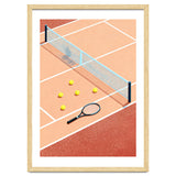 Tennis Court Art, Tennis Racket Illustration, Modern Sports Design thumbnail