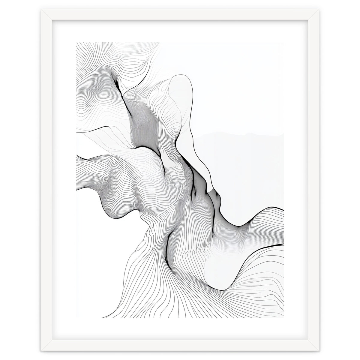 Abstract Black And White Flowing Lines