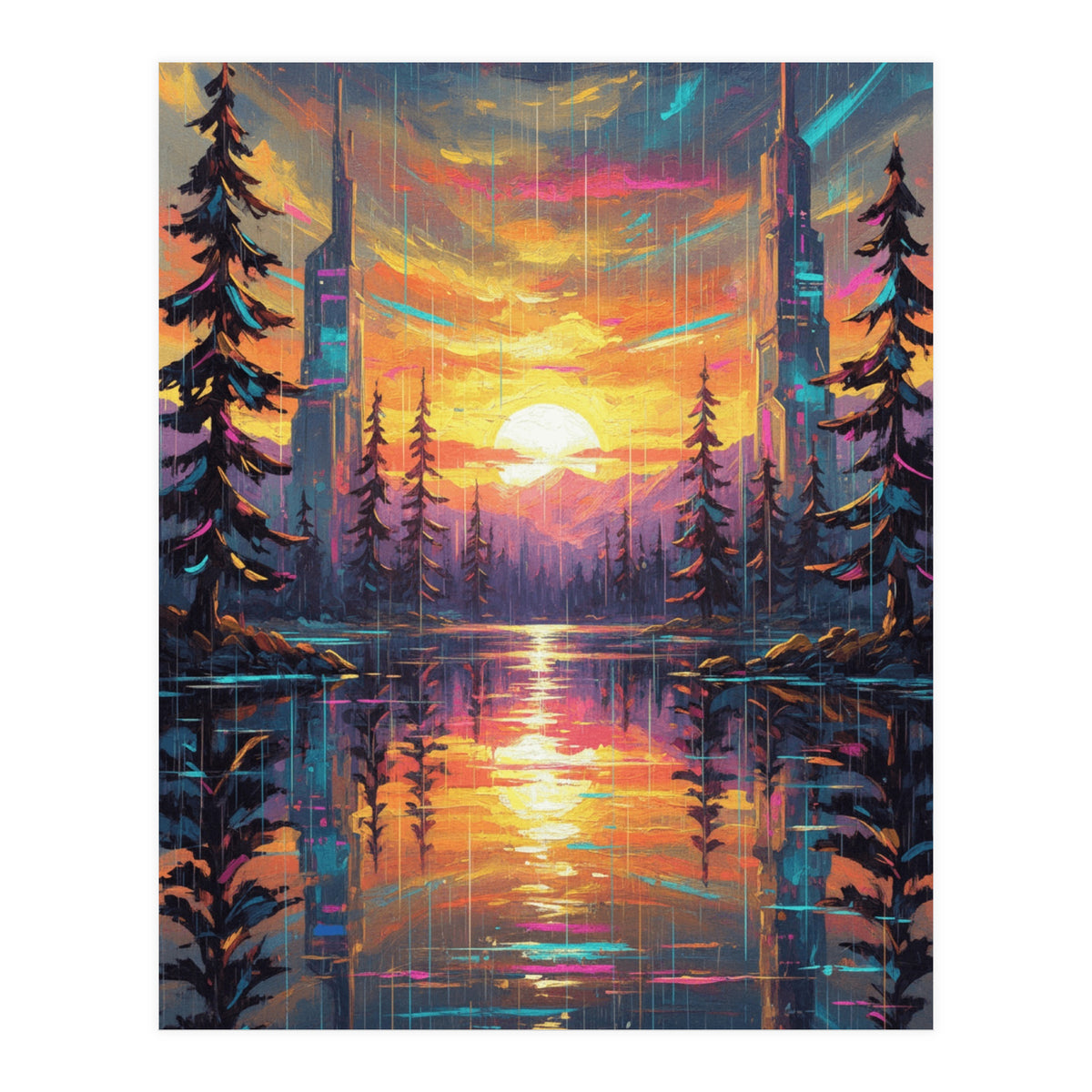 A Cybernetic Sunset Reflecting the Symbiosis (Print Only)