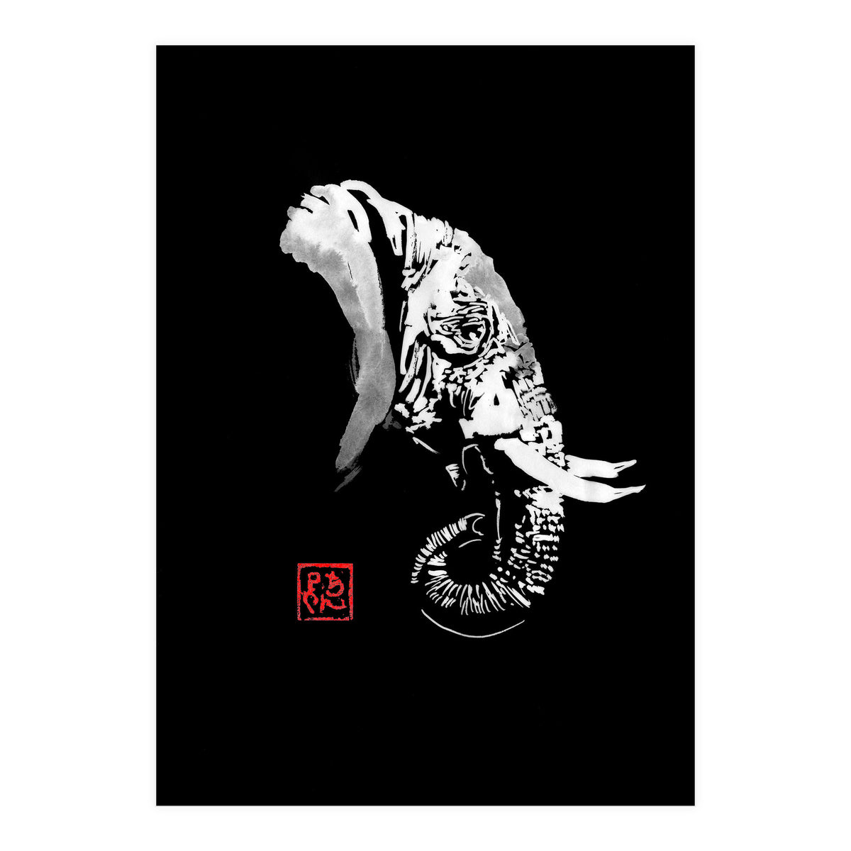 Elephant In Black (Print Only)