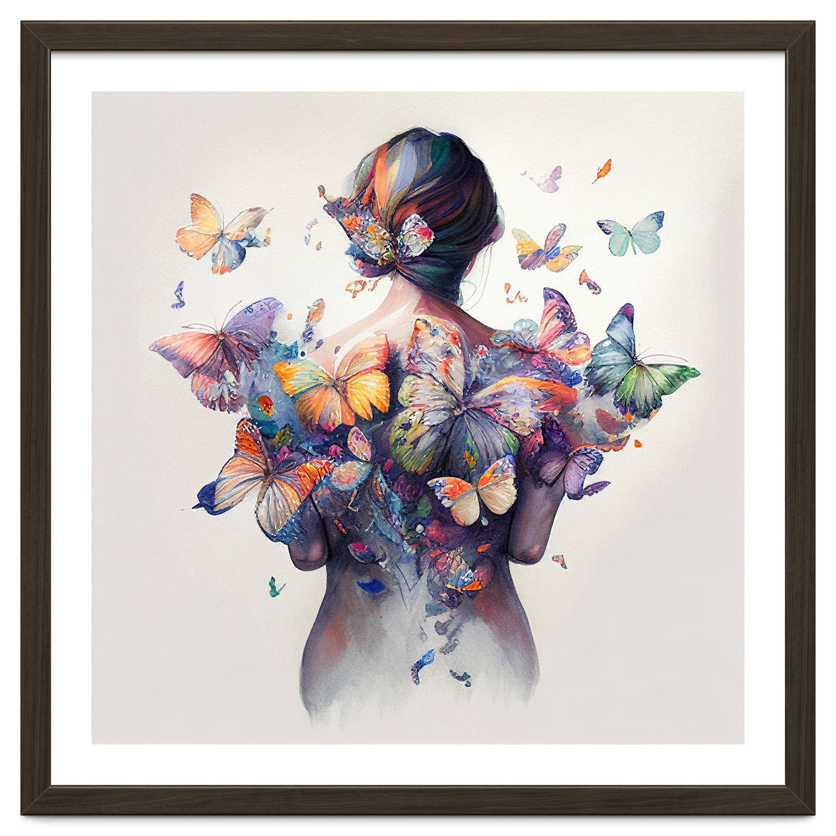 Watercolor Butterfly Embrace