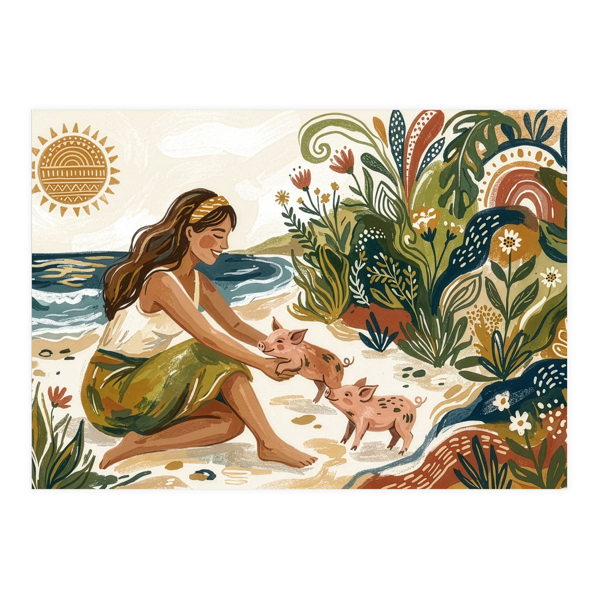 Playful Pigs Paradise (Print Only)