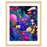 Surreal Emotions, Abstract Colorful Bold Botanical Nature Garden, Eclectic Boho Bohemian Modern Contemporary Graphic Design Painting thumbnail