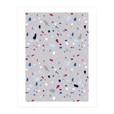Modern Gray Blue Rounded Terrazzo (Print Only) thumbnail
