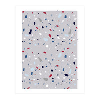 Modern Gray Blue Rounded Terrazzo (Print Only)