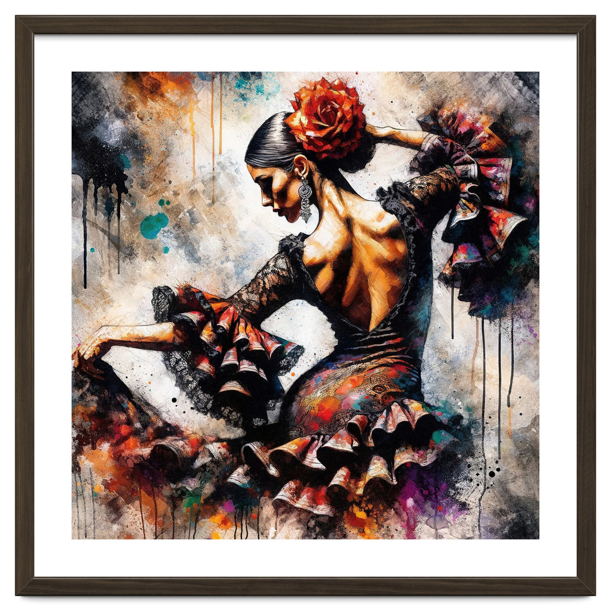 Watercolor Flamenco Dancer #4