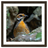 Colorful Bird Perched Among Rocks And Foliage thumbnail