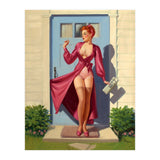 Pinup Girl With Accident At Her Door (Print Only) thumbnail