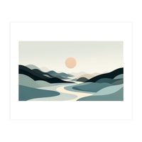 Serene Horizon: Minimalist Organic Landscape (Print Only)