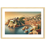 Vintage Croatia, Dubrovnik Coastal Poster thumbnail