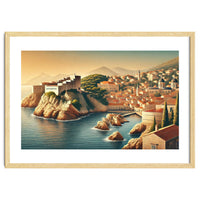 Vintage Croatia, Dubrovnik Coastal Poster