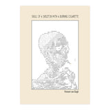 Skull Of A Skeleton With A Burning Cigarette Vincent Van Gogh Ascii Art (Print Only) thumbnail
