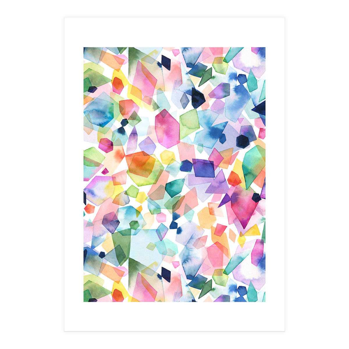Colorful Watercolor Crystals and Gems (Print Only)