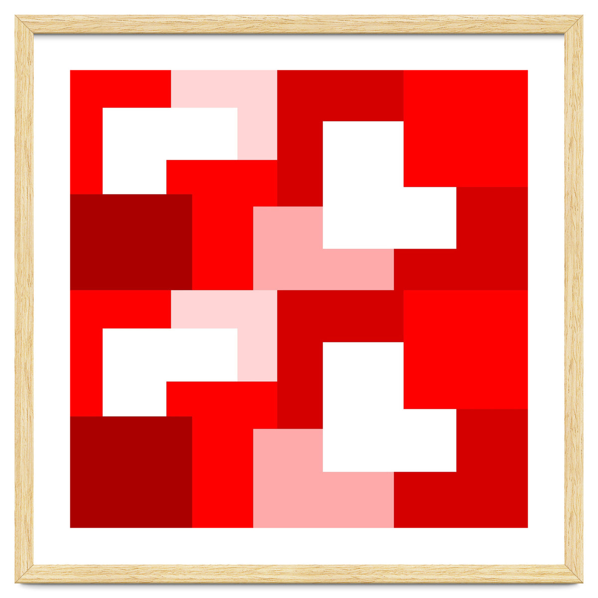 Red Abstract Square Tiles