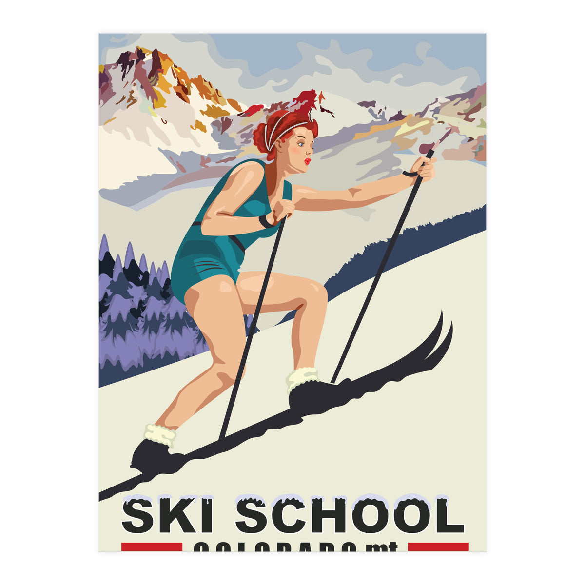 Ski School Colorado (Print Only)