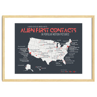 USA Map of Alien First Contacts in Movies