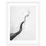 Abstract Black And White Ink Flowing Lines With Splatter thumbnail
