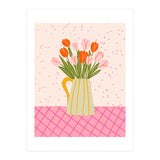 Tulips in a vase - pink and orange (Print Only) thumbnail