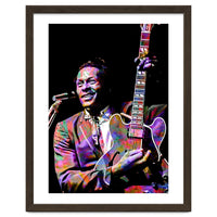 Chuck Berry Rock and Roll Guitarist Colorful