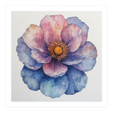 Ethereal Bloom: Watercolor Petals in Indigo and Rose (Print Only) thumbnail
