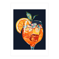 Hawaiian Cocktail, Fresh Orange Fruity Mimosa, Pop Of Color Food Bohemian Eclectic Modern Drink (Print Only)