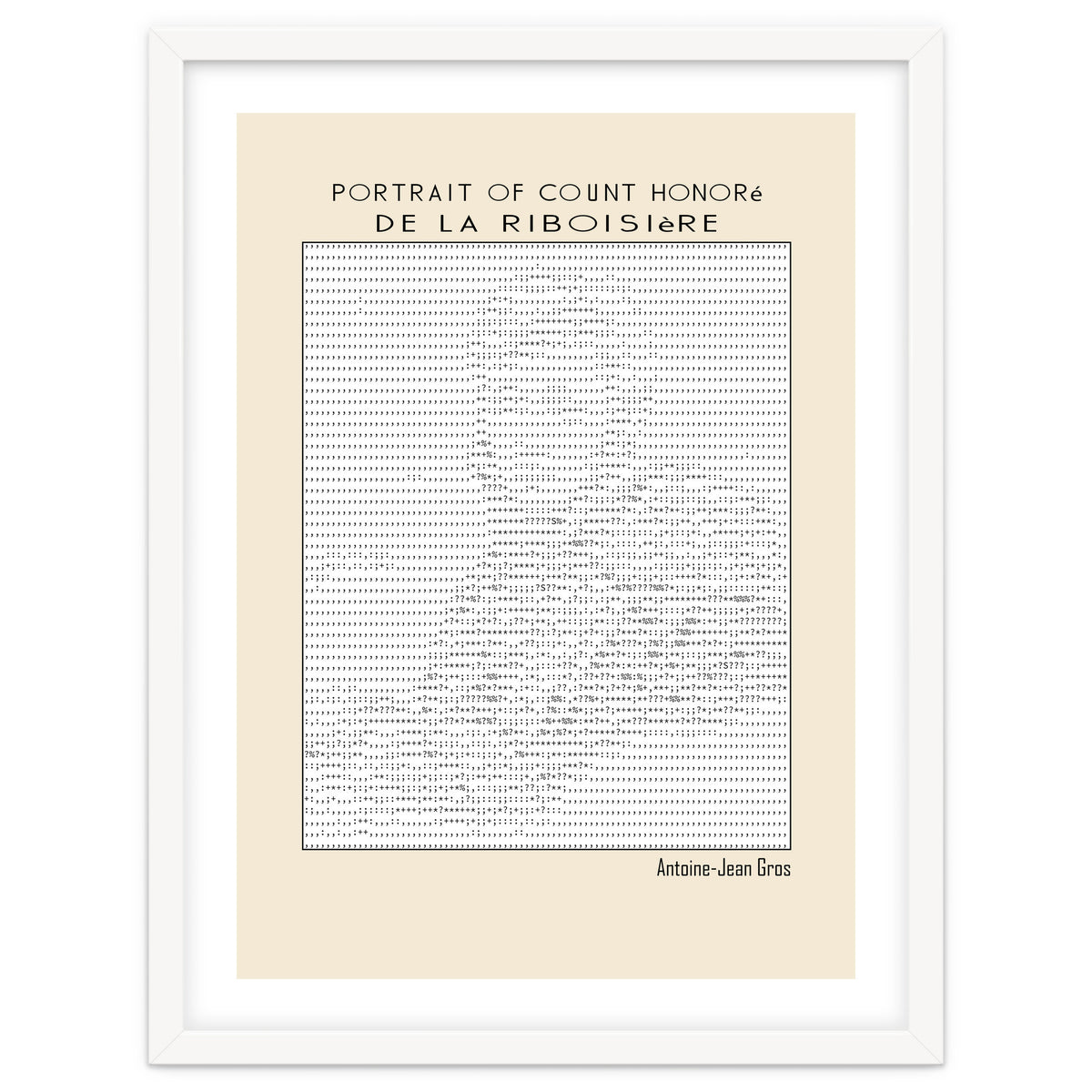 Portrait of Count Honoré de La Riboisière – Antoine-Jean Gros (ascii art)