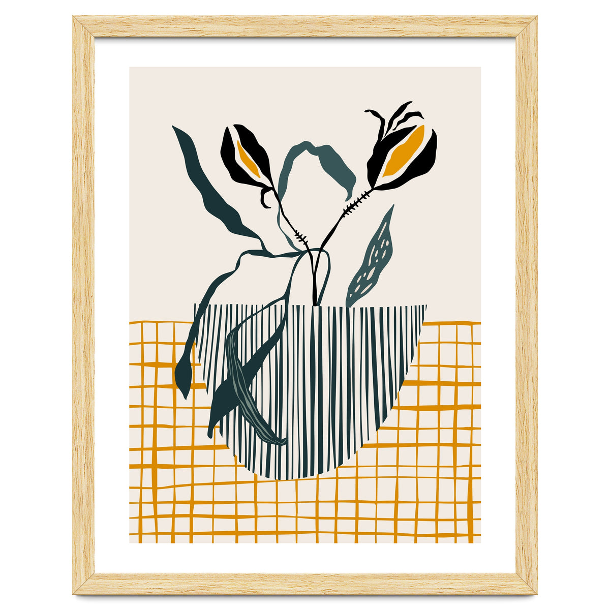 Midcentury plant pot light