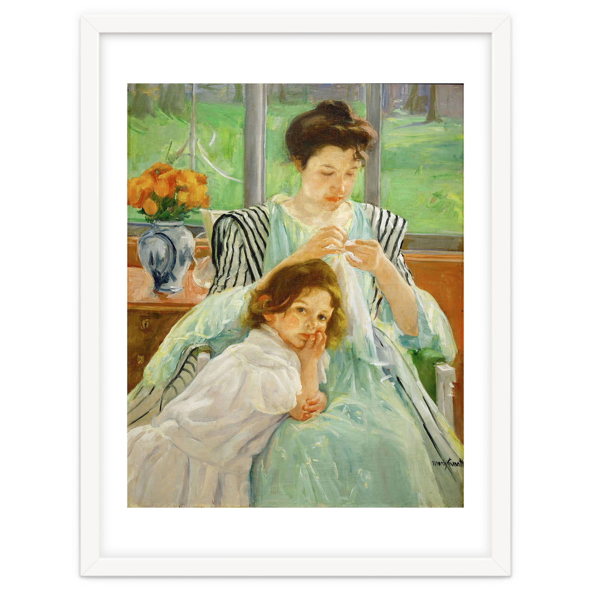 Young mother sewing, 1901 Canvas,92,4 x 73,7 cm.