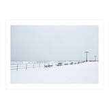 Benches along the pier on snow beach (Print Only) thumbnail
