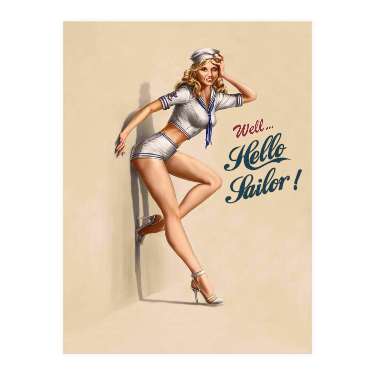 Hallo Sailor Pinup Girl (Print Only)