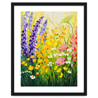 Sun-Drenched Wildflower Meadow Oil Painting