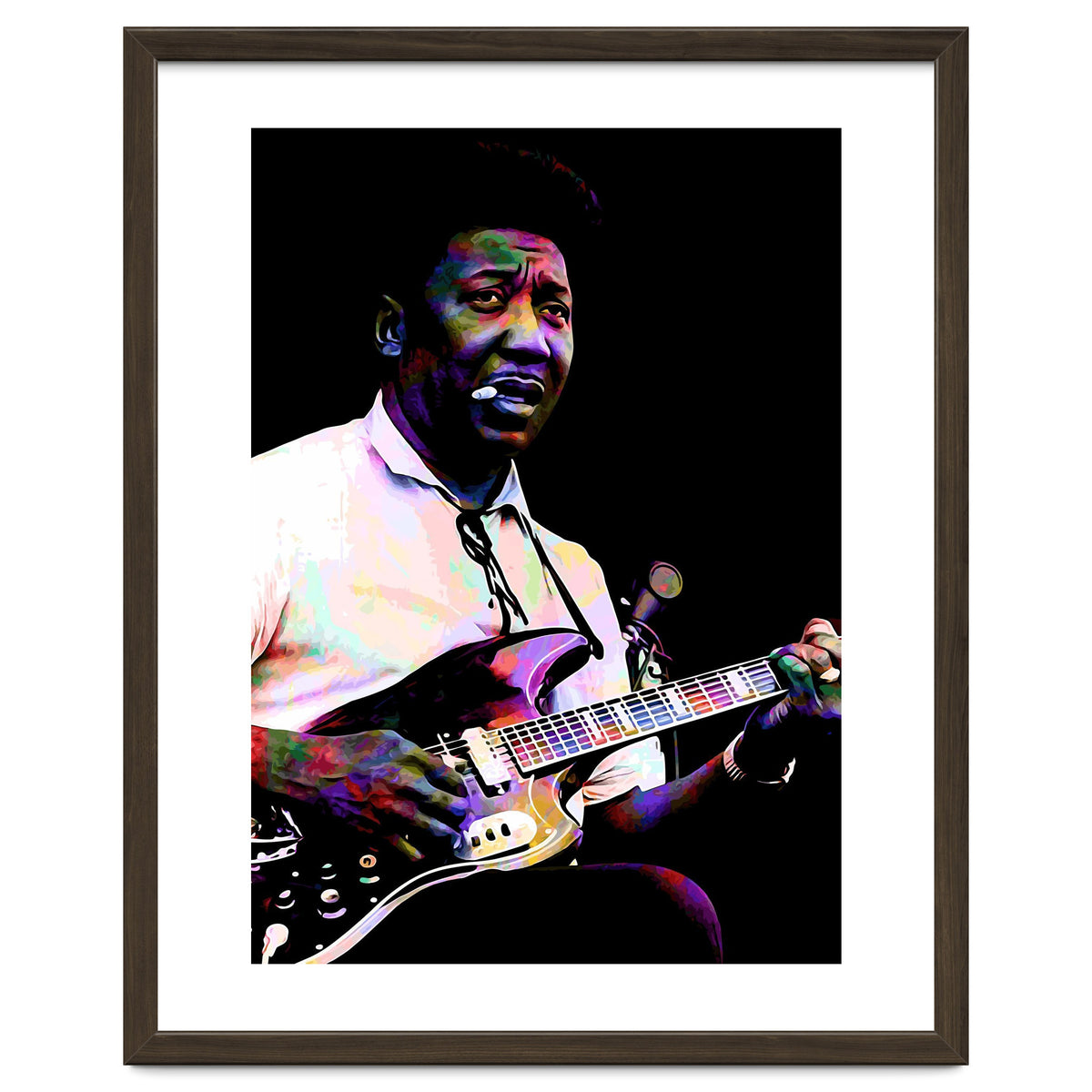 Muddy Waters American Blues Singer Legend Colorful Art