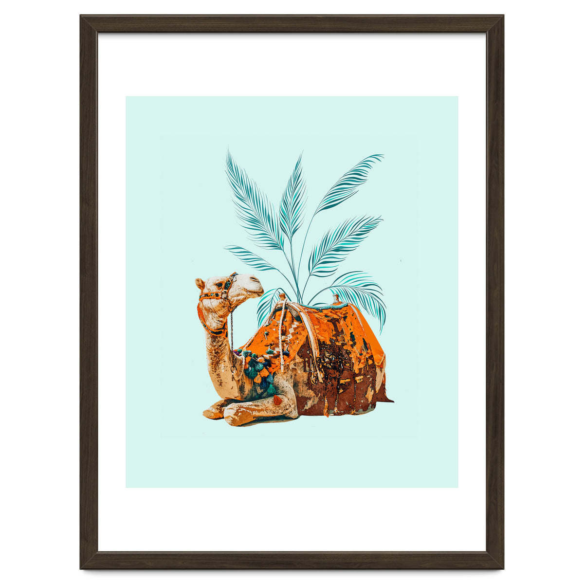 Camel Ride, Modern Bohemian Eclectic Animals, India Culture Travel Palm Desert Painting