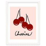 Cherries modern simple minimalistic red cute Fruit wall art thumbnail
