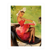 Pinup Girl On A Chariot Fast Ride (Print Only)